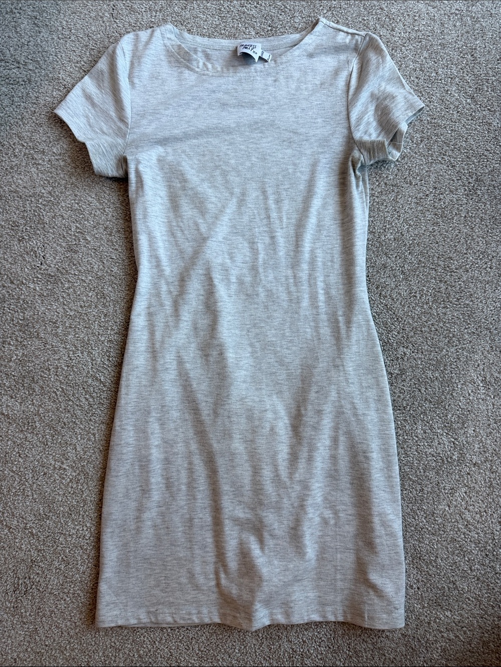 Princess Polly Heather Gray Short Sleeve Knit Dress